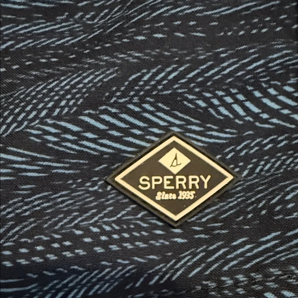 Sperry Navy and Black Patterned Swim Board Shorts